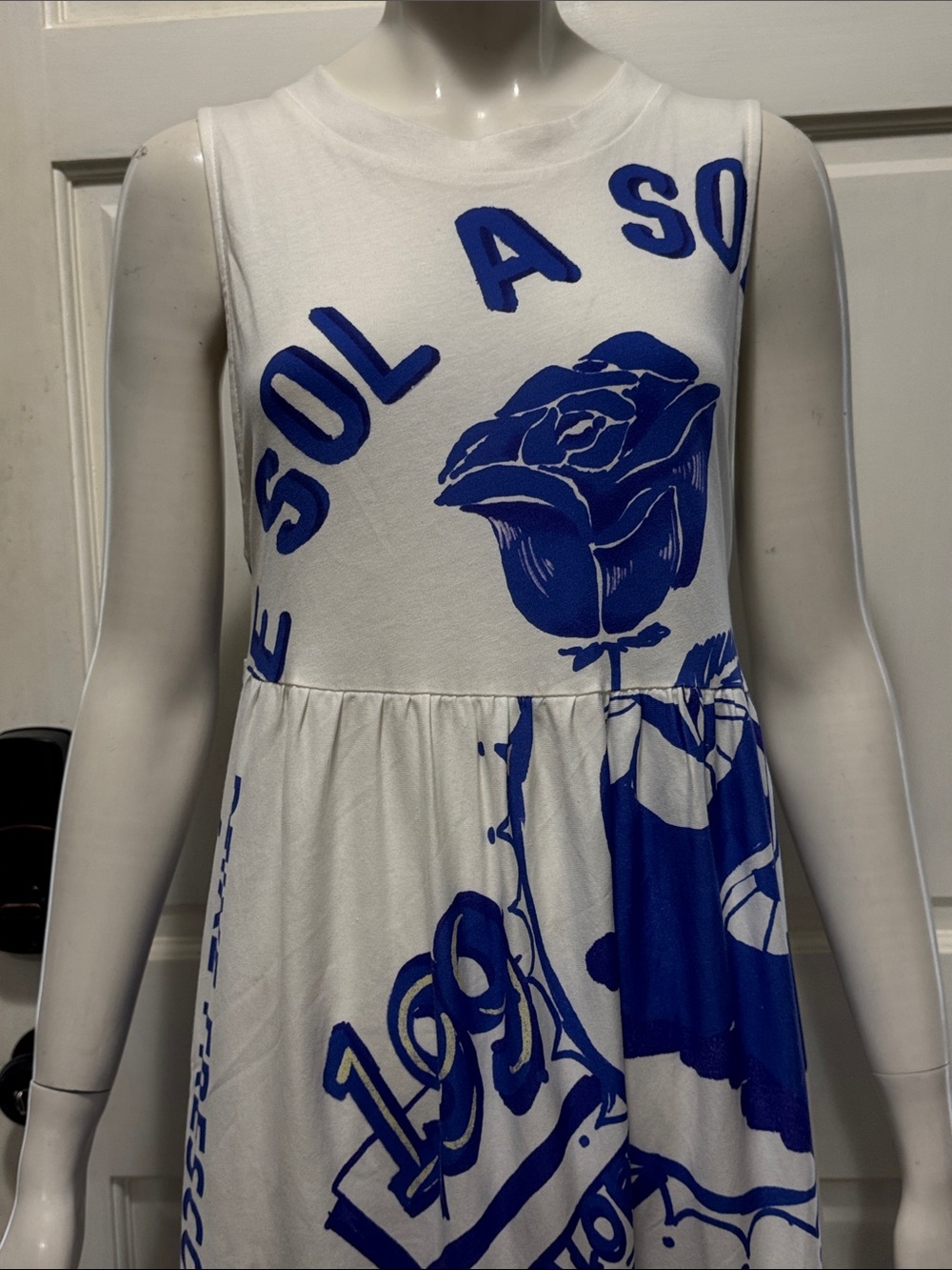 FARM RIO cotton Midi Aquas T-shirt Mididress Size Small - Picture 4 of 14